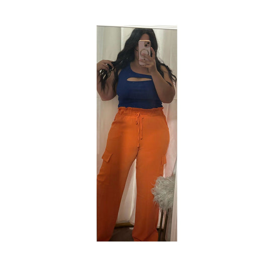 Orange Cargo Pant